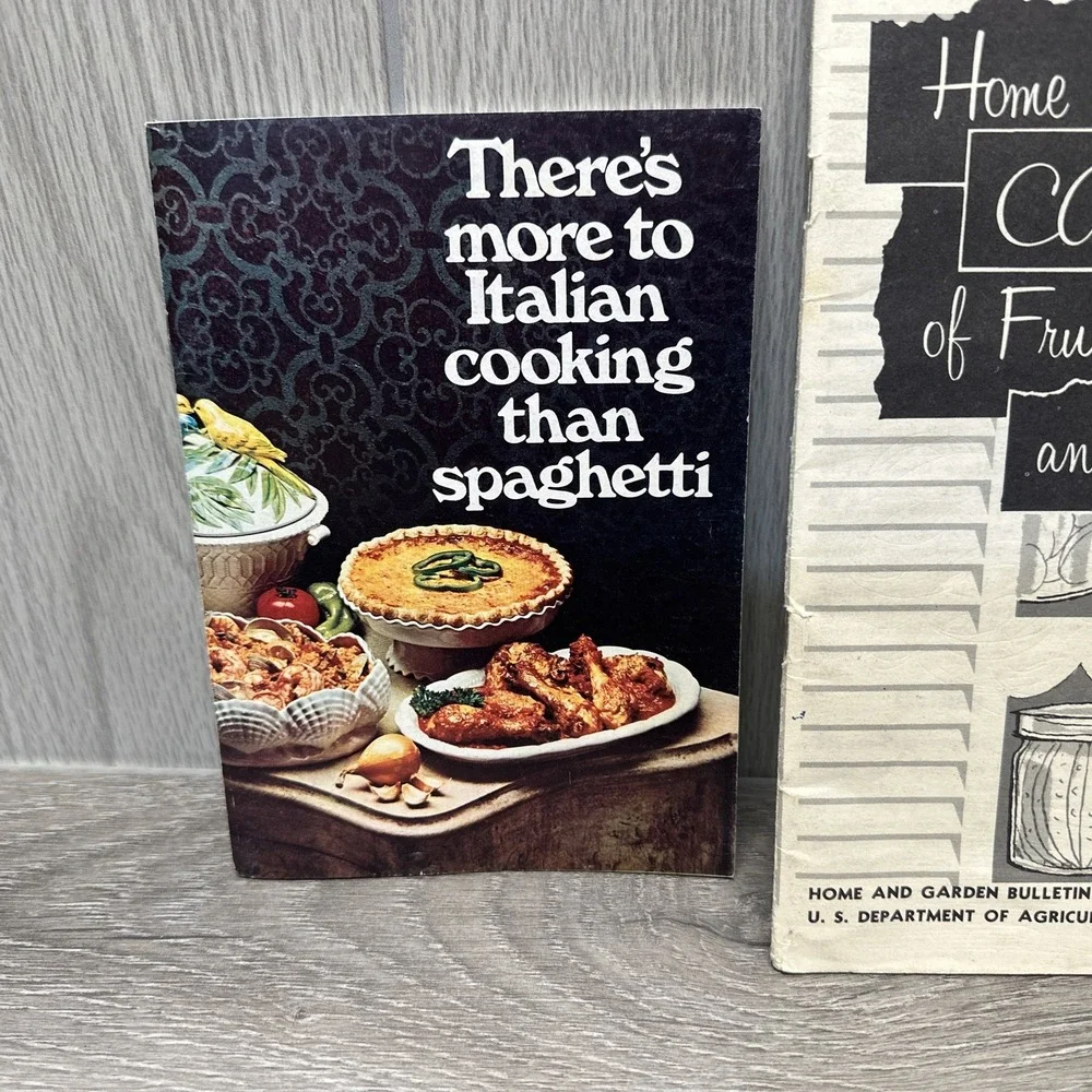 Lot of 3 Vintage Cookbooks Home Canning Presto Pressure Cookers Italian‎ Cooking